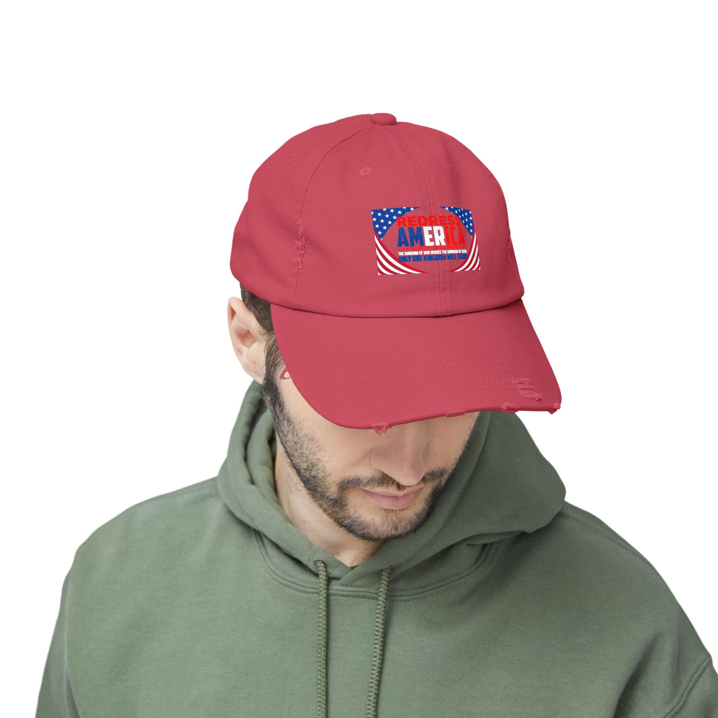 Redress America Unisex Distressed Cap, American Flags