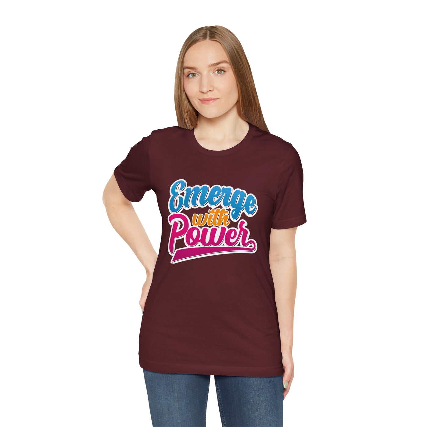 Emerge With Power Unisex Jersey Short Sleeve Tee, Cartoon Design