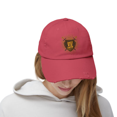 Shield Of Faith Unisex Distressed Cap, Dot Design