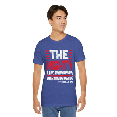 The Mighty Warrior Zephaniah 3:17 Unisex Jersey Short Sleeve Tee