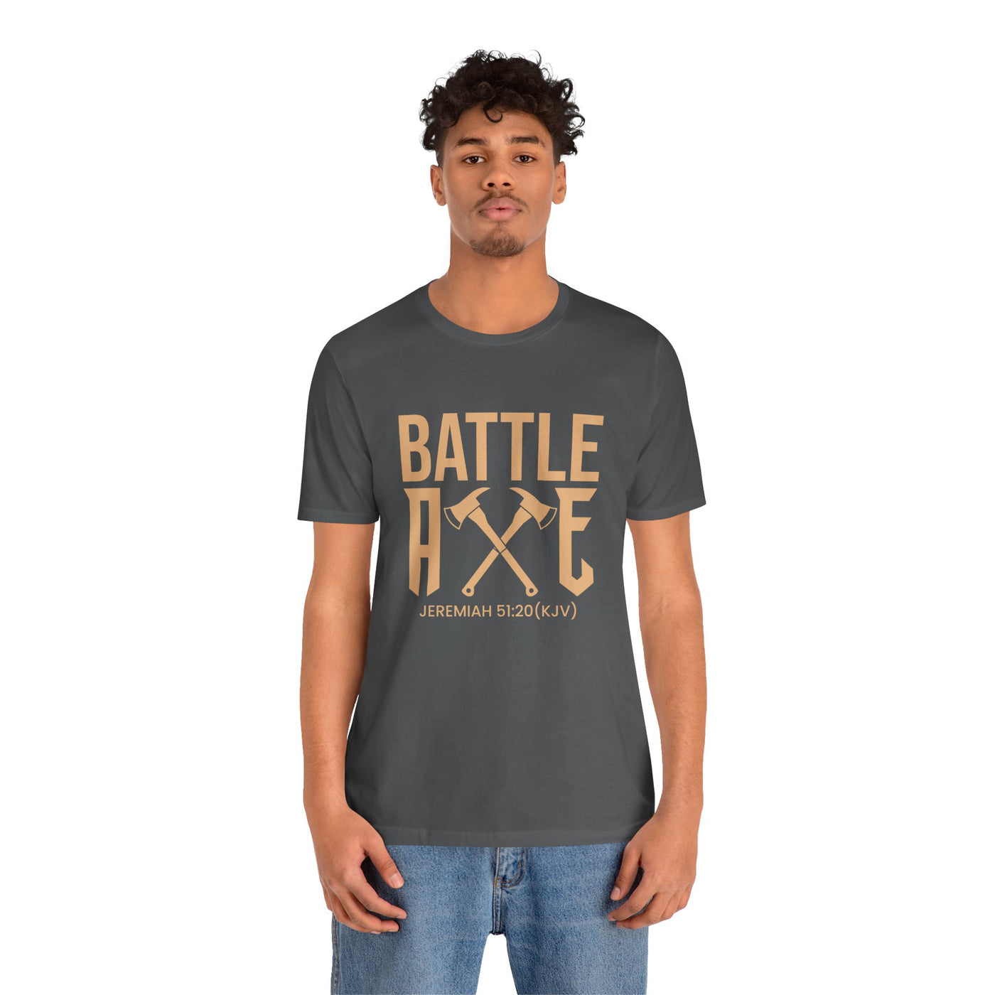 Battle Axe Unisex Jersey Short Sleeve Tee, Golden Design