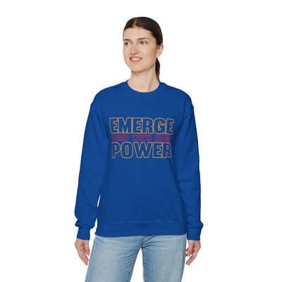 Emerge With Power Unisex Heavy Blend™ Crewneck Sweatshirt, Block Design