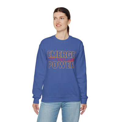 Emerge With Power Unisex Heavy Blend™ Crewneck Sweatshirt, Block Design