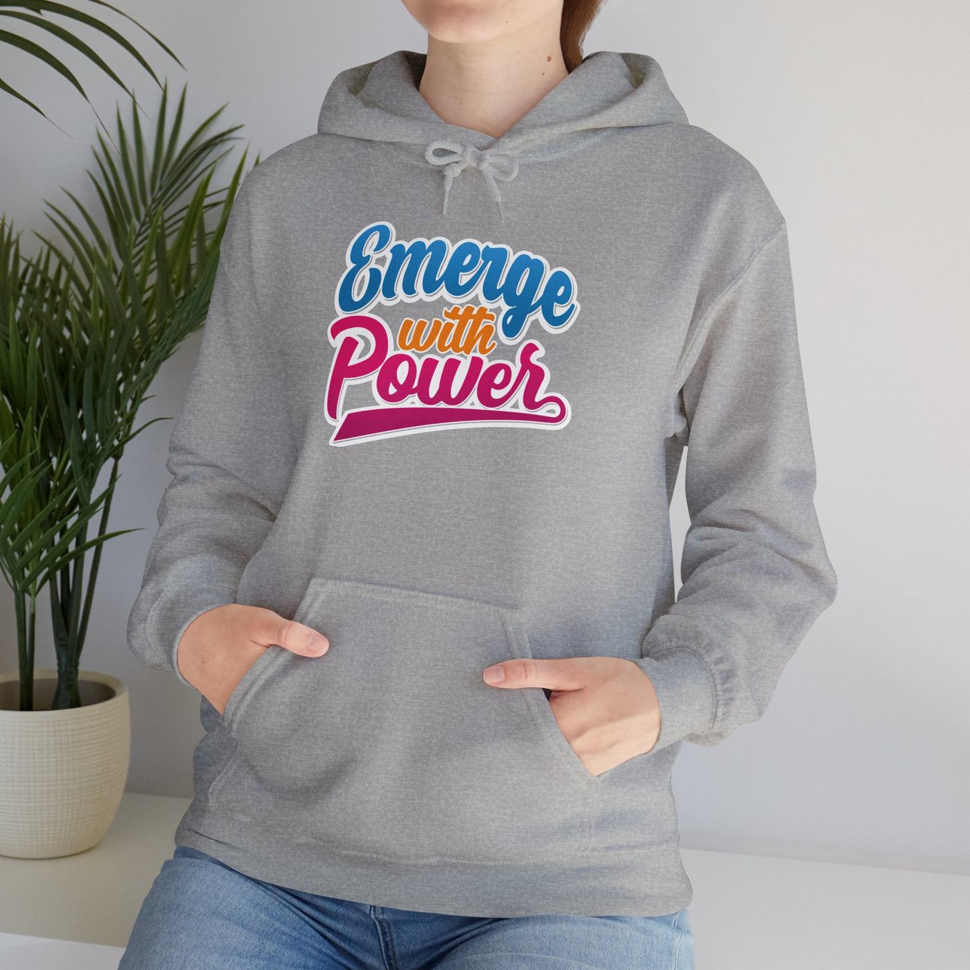 Emerge With Power Cartoon Design Unisex Heavy Blend™ Hooded Sweatshirt