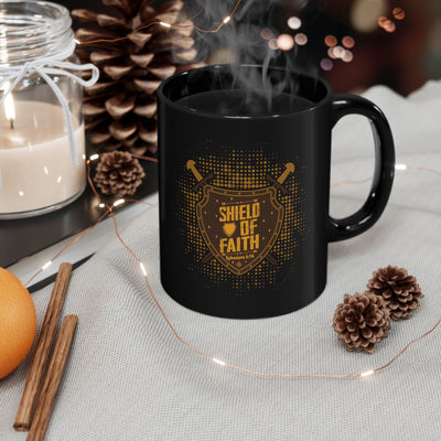 Shield Of Faith Black Mug (11oz, 15oz), Dot Design