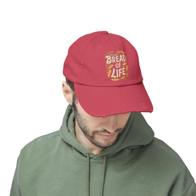 Bread Of Life Unisex Distressed Cap, Aesthetic Design