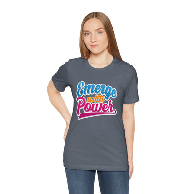 Emerge With Power Unisex Jersey Short Sleeve Tee, Cartoon Design