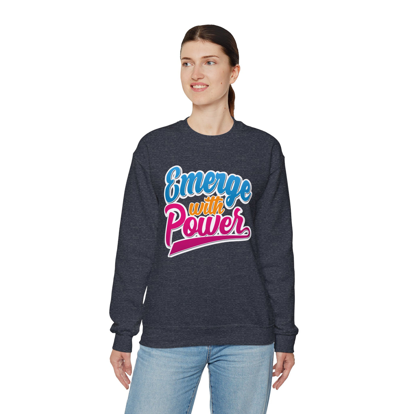 Emerge With Power Cartoon Design Unisex Heavy Blend™ Crewneck Sweatshirt