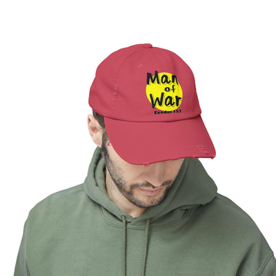 Man Of War Unisex Distressed Cap, Graphic Designed Wears