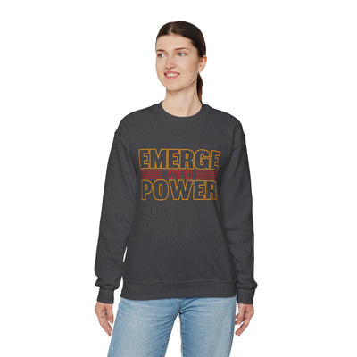 Emerge With Power Unisex Heavy Blend™ Crewneck Sweatshirt, Block Design