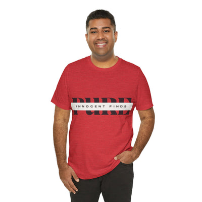 Pure Innocent Finds Unisex Jersey Short Sleeve Tee, Black Design