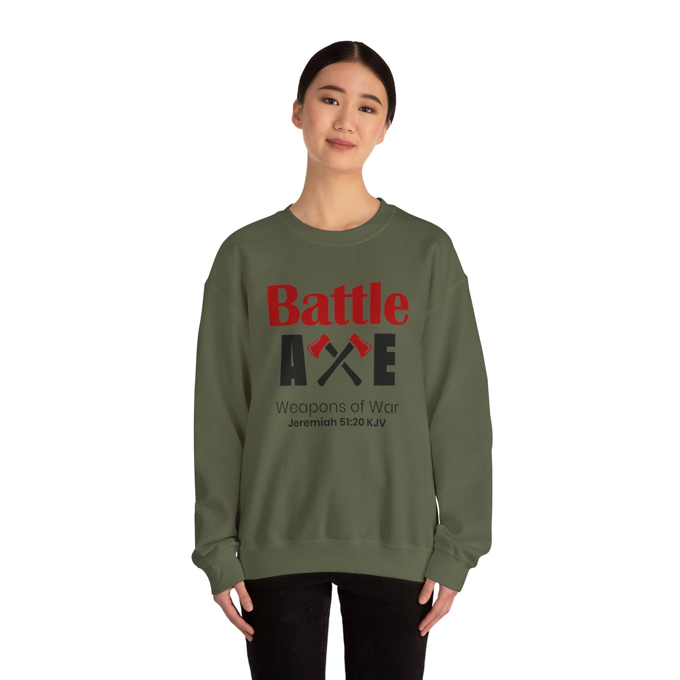 Battle Axe Weapons Of War Unisex Heavy Blend™ Crewneck Sweatshirt