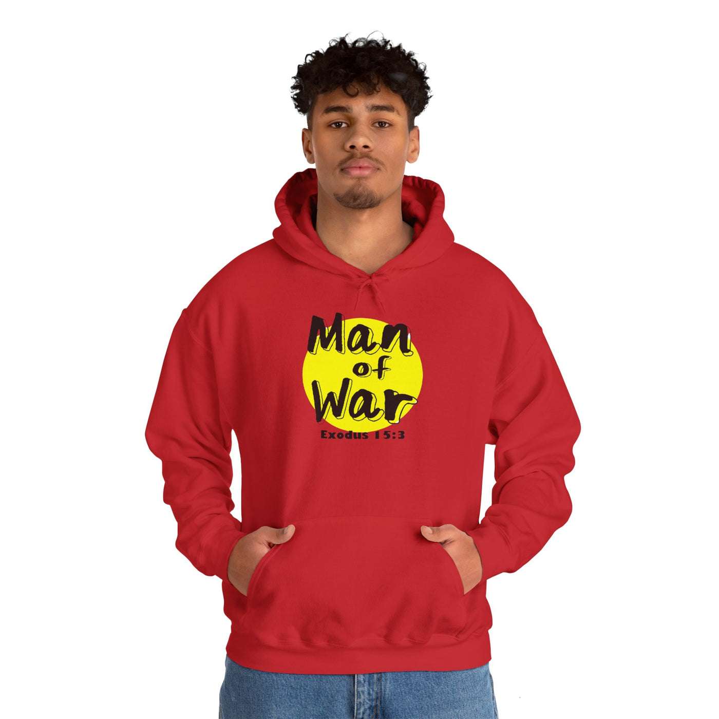 Man Of War Exodus 15:3 Unisex Heavy Blend™ Hooded Sweatshirt, Winter Wear