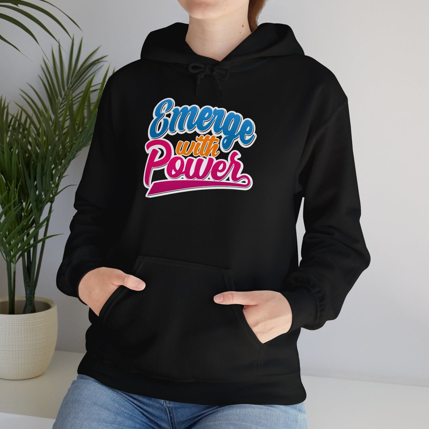 Emerge With Power Cartoon Design Unisex Heavy Blend™ Hooded Sweatshirt